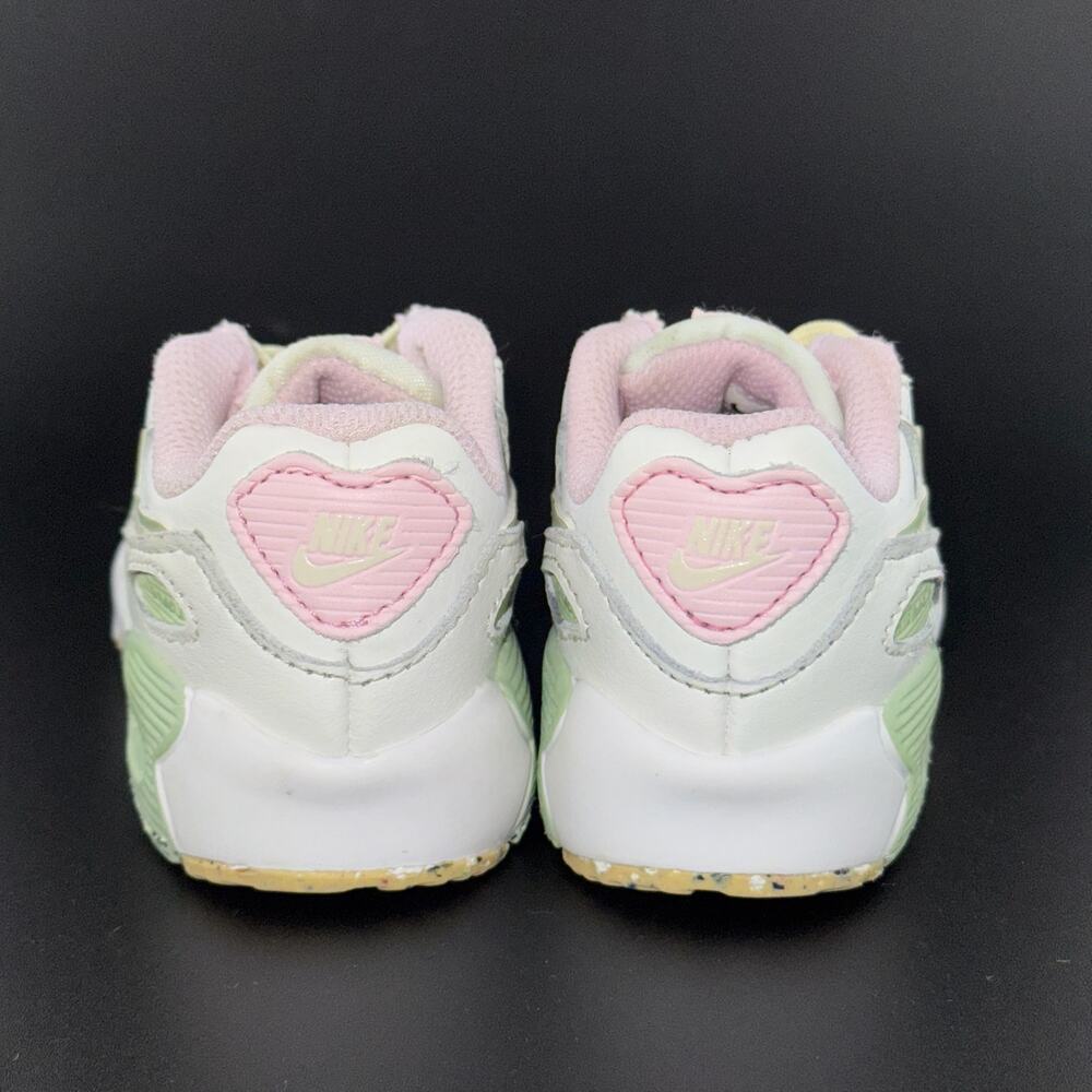 Nike Air Max 90 LTR Leather SE 'White Pink Green - Picture 4 of 5